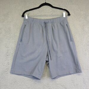 Eddie‎ Bauer Sleep Shorts Mens M Gray Drawstring Tie Zipped Pockets Loungewear